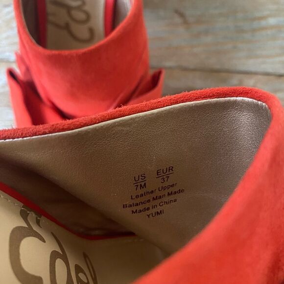 Sam Edelman Yumi Bow Mules Red heels - Picture 4 of 5